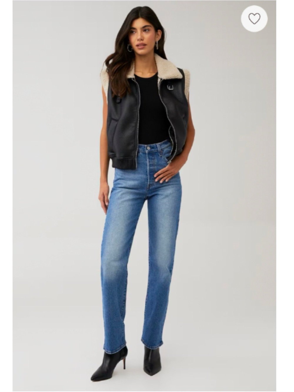 STEVE MADDEN Avi Faux Lester Vest in Black S $145